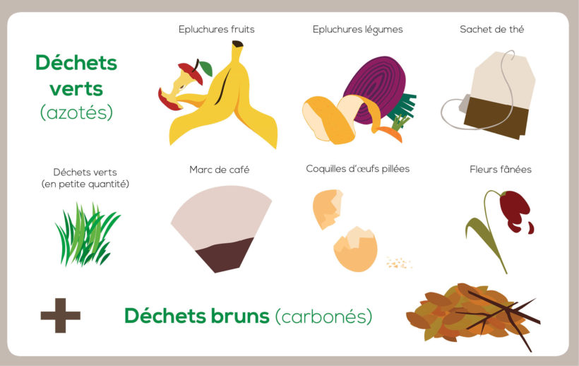Les papiers / cartons et les déchets compostables sont à déposer dans les conteneurs de la rue du Cerisier